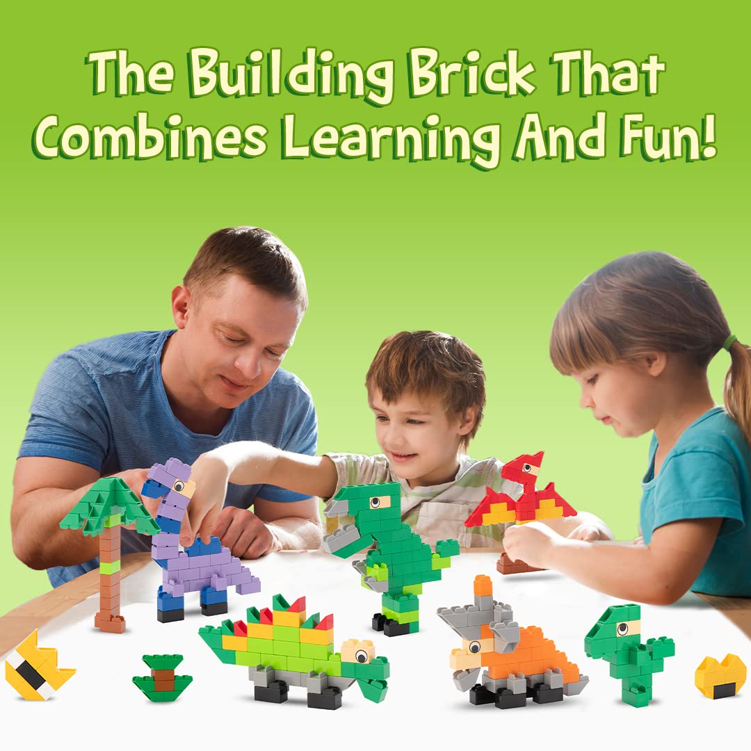 The Little Architect Dinosaurs Building Block Kit for Children Ages 4 to 12, Australian Made* T Rex, Brontosaurus, Triceratops, Stegosaurus, Pterodactyl, Educational Jurassic Toys